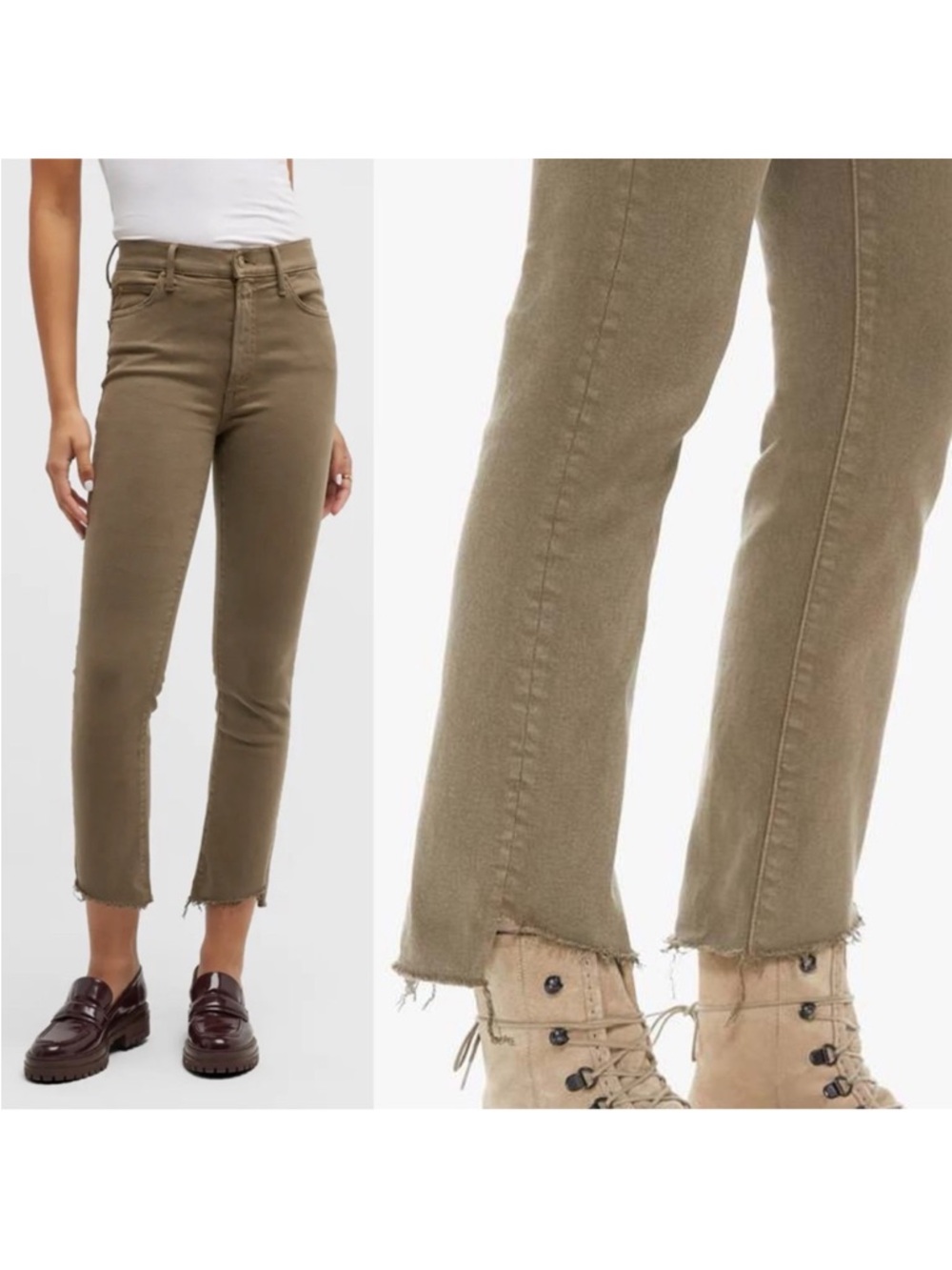 MOTHER DENIM The rascal ankle step fray in Capers